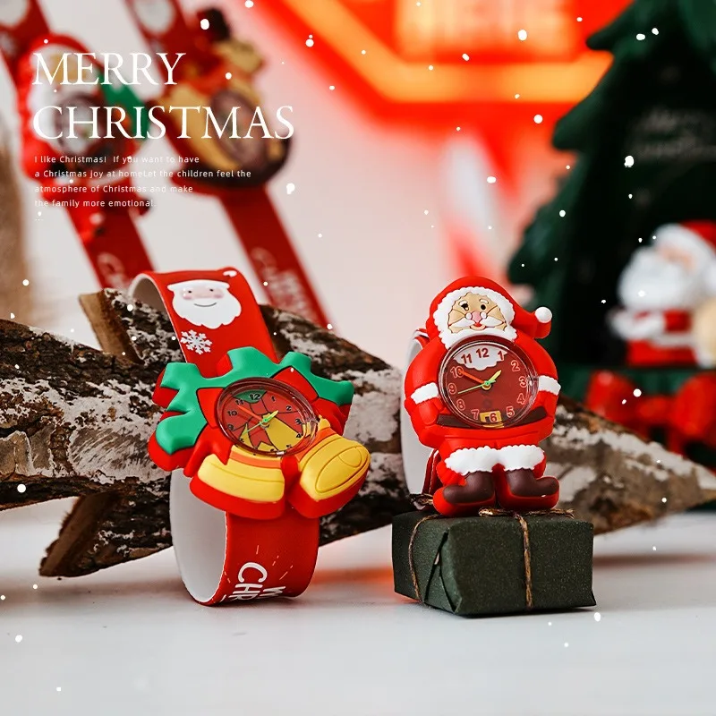 1-10 قطعة هدية الكريسماس ساعة أطفال لعبة لحفلة رياض الأطفال لصالح سانتا هدية الكرتون ساعة محمولة للأطفال بنين بنات #3