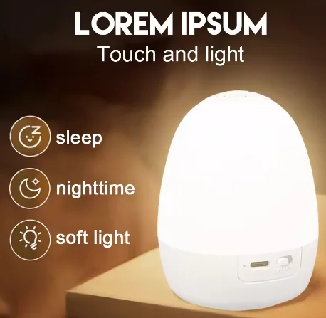 Rechargeable Portable Camping Light w/3 Modes,Stepless Dimming,360° Even LED Light,No Flicker,Night Lamp,Bedroom,Hanging Hook