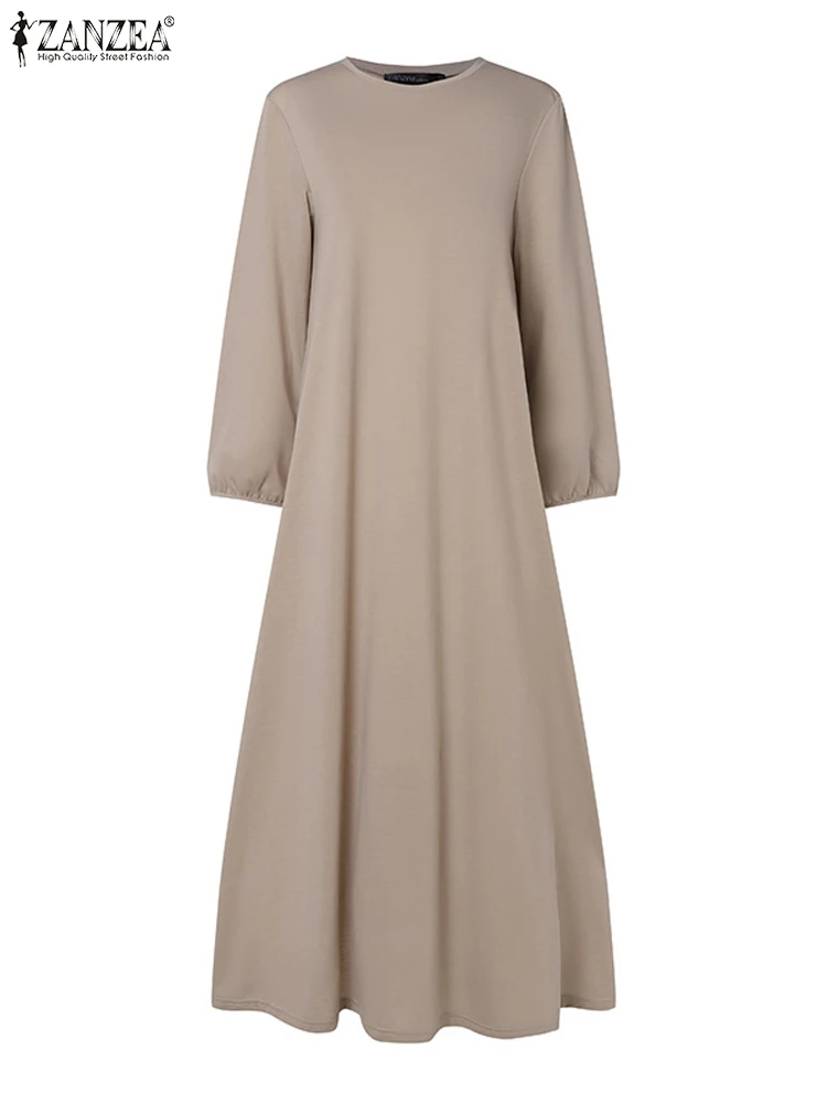 ZANZEA-Robe caftan à manches longues pour femmes musulmanes, Abaya de Turquie, Eid Mubarek, Vêtements islamiques, Hijab, Robe d'été, Mode automne, 2024