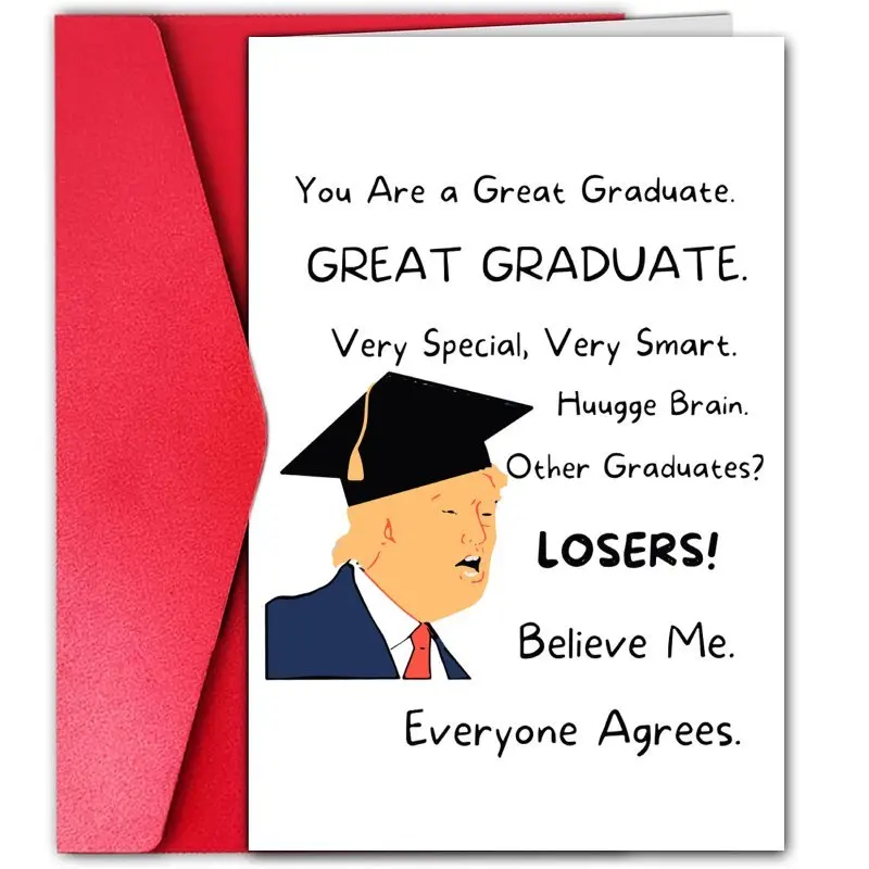 1pc, Trump Graduation card, Celebrating graduation cards, 2025 graduation cards, graduation gifts for friends and brothers