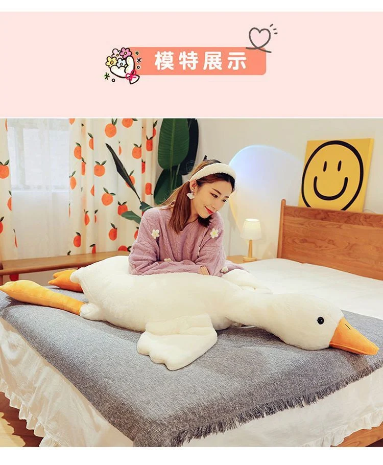 50-190 cm Kawaii Große Gans Stofftier Ente Rosa Riesige Gans Plüschtiere Schlafkissen Große Weiche Puppe Geschenke für Kinder – Detail 17