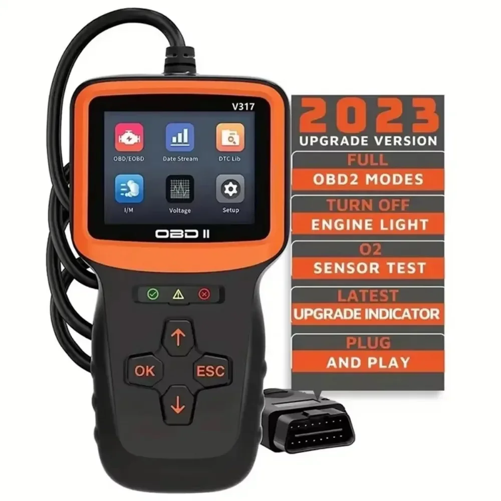 

Motorcycle-Car OBDII Tool - V317 Scanner with 10,000 DTC Library (1996-2024)