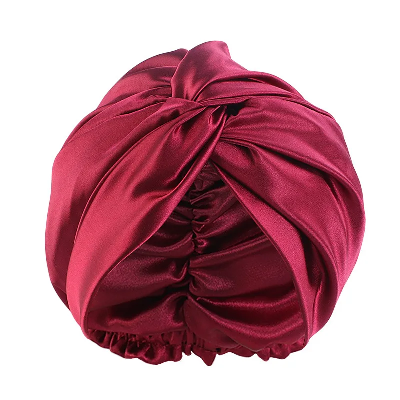 Bonnet de nuit double couche pour femmes, bonnet rond pour documents solides, injTurban pour dames bouclées, bonnet doux pour dormir