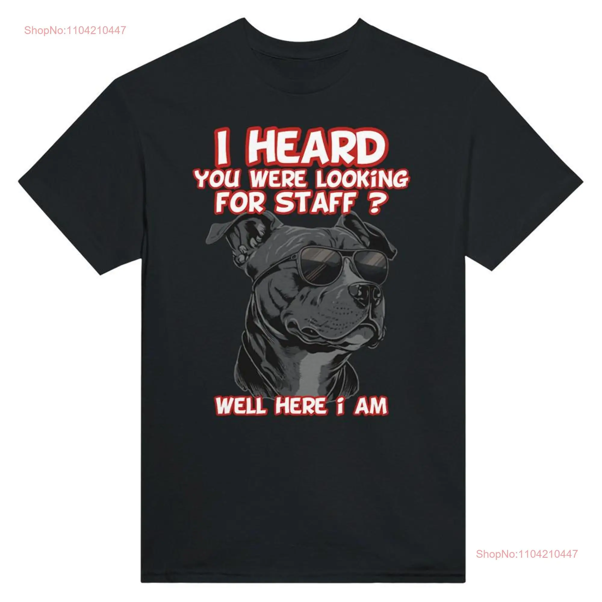 Staffordshire Bull Terrier T Shirt Funny Staffy Perfect for Dog and Animal Lovers  long or short sleeves