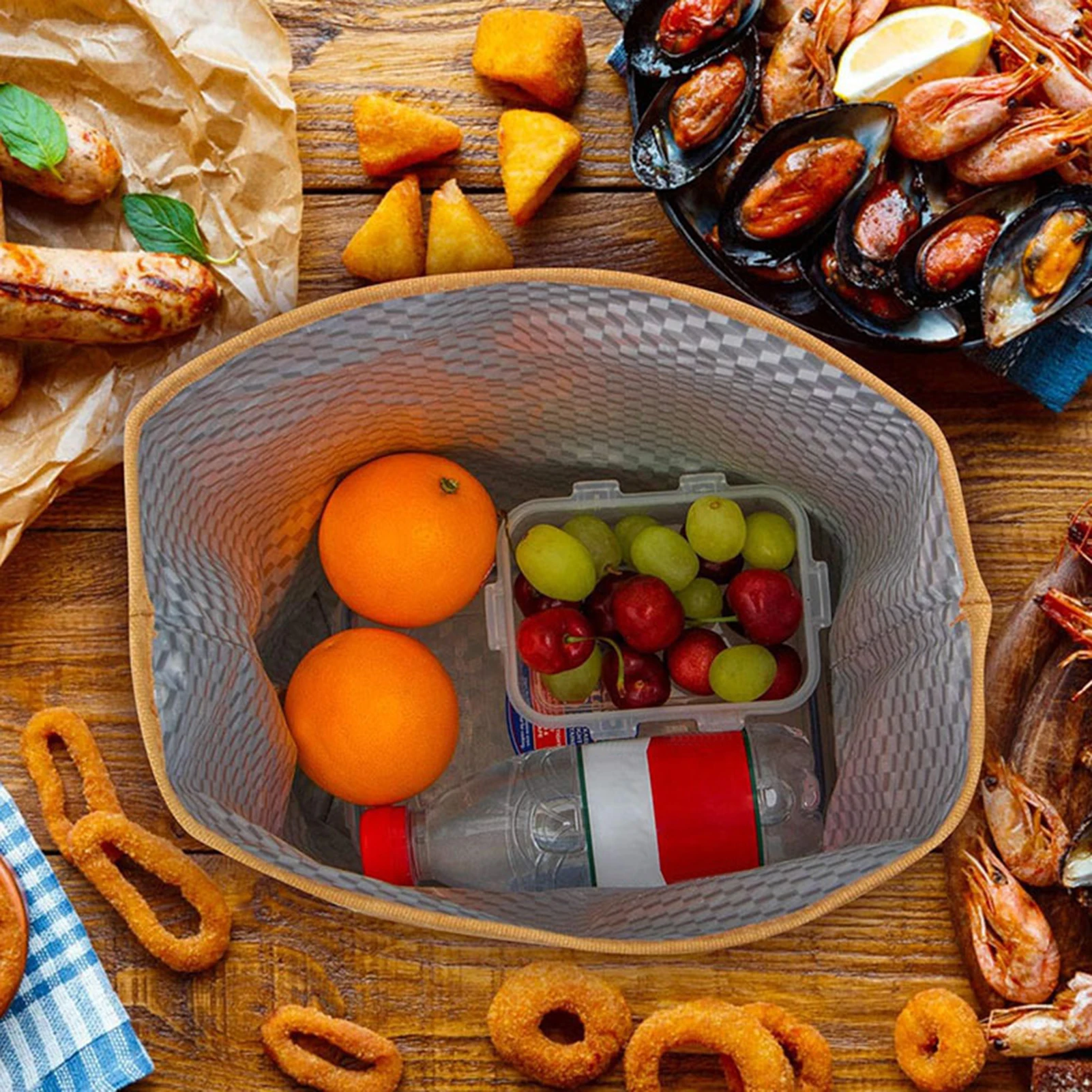 

Food Insulation Bag Waterproof Aluminum Foil Insulation Bag For Lunch Box Fruit Vegetable Beverage Reusable Lunch Bag 1pc