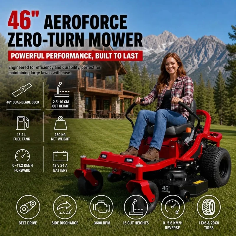 Commercial Zero Turn Riding Lawn Mower Engine Professional Grass Cutter Industrial Garden Heavy Duty