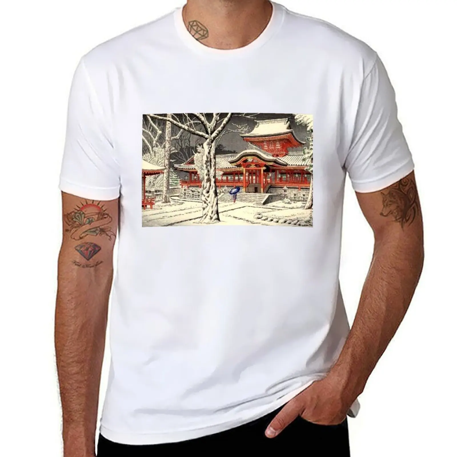 

Snow In Iwashimizu Hachiman Shrine Kyoto T-Shirt essential t shirt men t shirt cotton 100% t shirt man casual T-Shirt