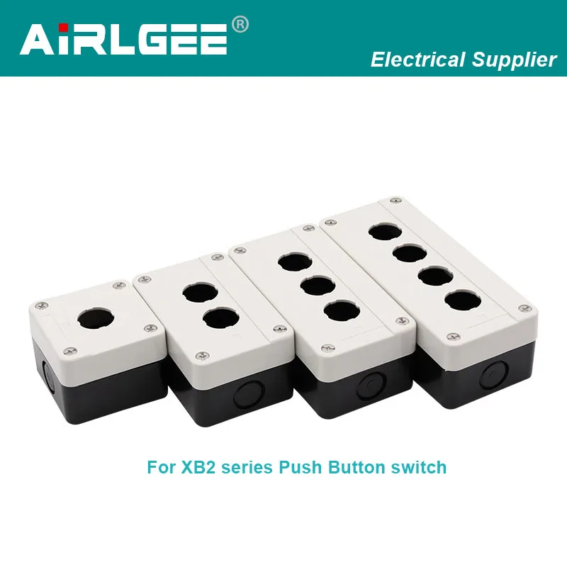Waterproof Push Button Switch Junction Box ABS Plastic XAL-B01/2/3/4 22mm Hole Electrical Switches Control Boxes White/Black