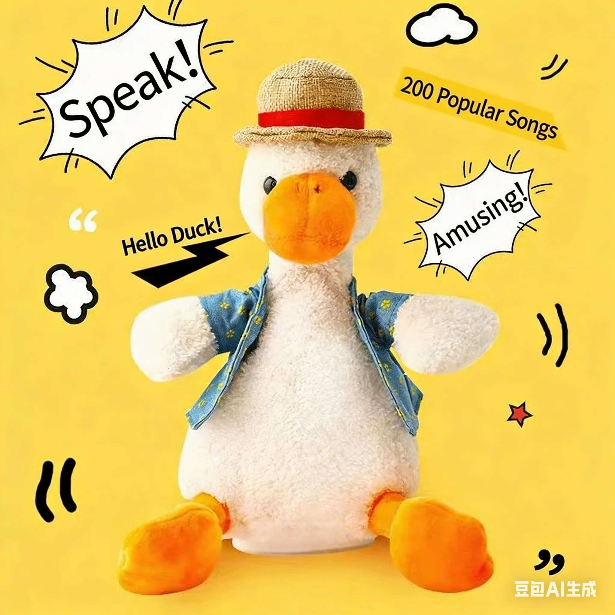 

Birthday gift, repeat the duck, a duck toy that can learn to speak, a doll, a tongue-learning duck