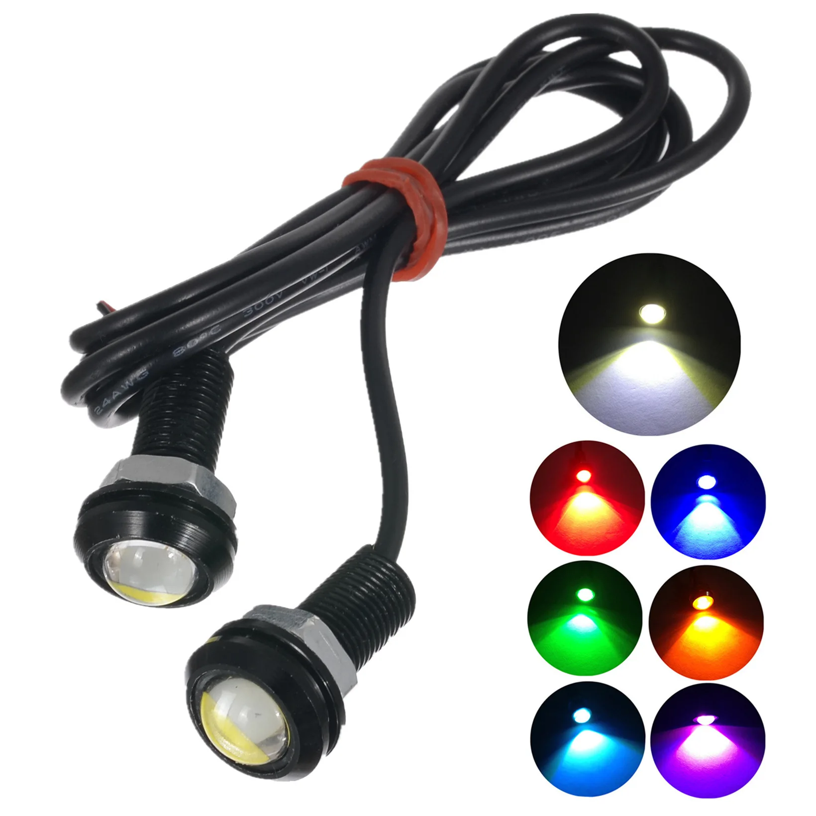 Ultra Thin Double Layer LED Eagle Eye Light 9W Cat Eye Lamp for Car Motorcycle Waterproof Reverse Light Anti Glare