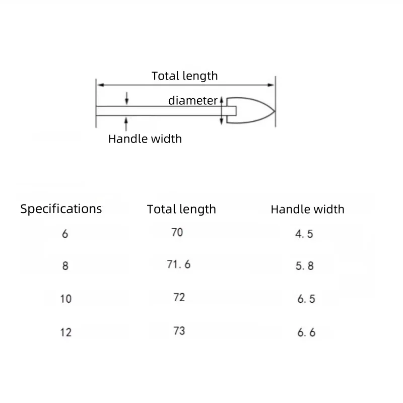 M6 M8 M10 M12 Triangle Drill Bit Tile Drilling Drill Glass Cement Special Gold Triangle Drill File Flower