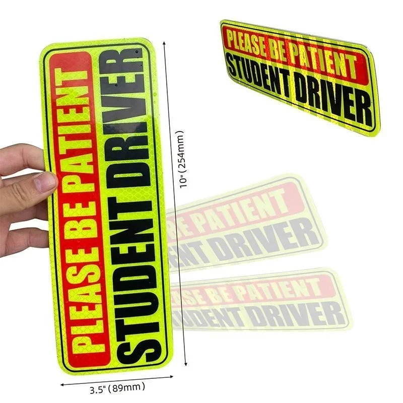 Student Driver Magnet Stickers for Car Truck Reflective Car Safety Signs Decals New Driver Bumper Sticker Universal for Vehicles