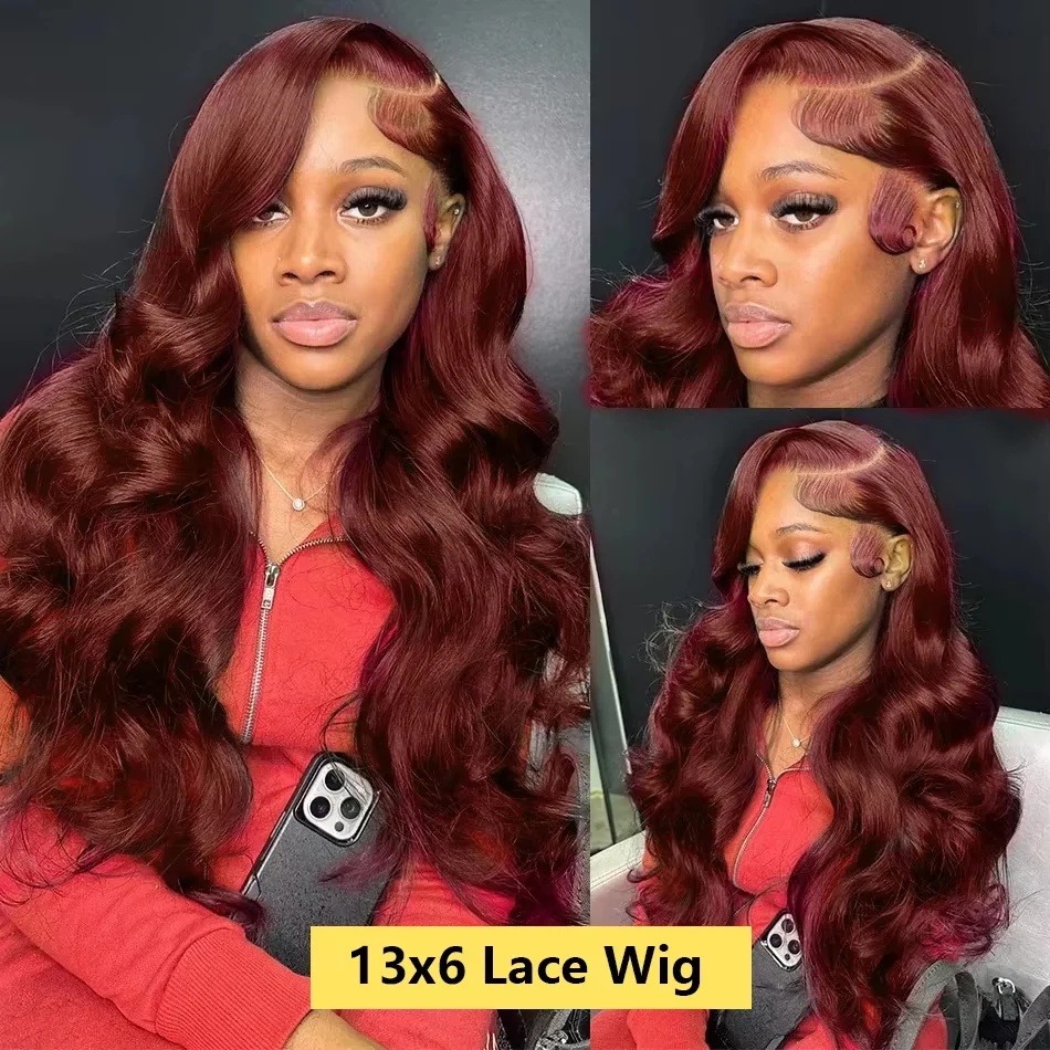 Brown Colored Human Hair Lace Front Wigs Body Wave HD Lace Frontal Wigs Body Wave Reddish Brown Fall Color Human Hair Wig