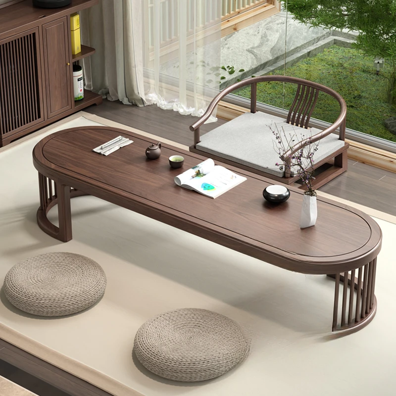 

Chinese Zen solid wood kang table low table Japanese kung fu balcony small coffee table