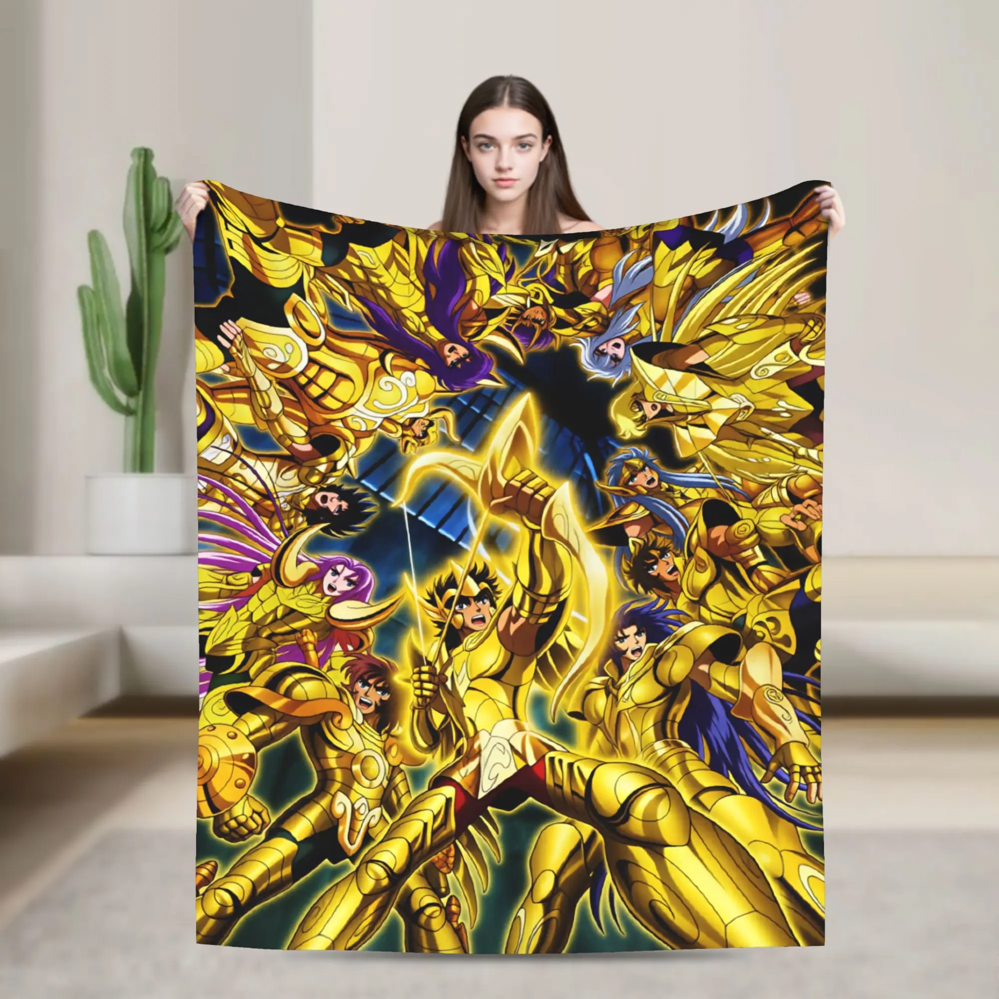 Class Saints Seiyas Anime Blankets Warm Soft Funny Plush Throw Blanket For Child Couch Chair Flannel Bedspread Bed Cover