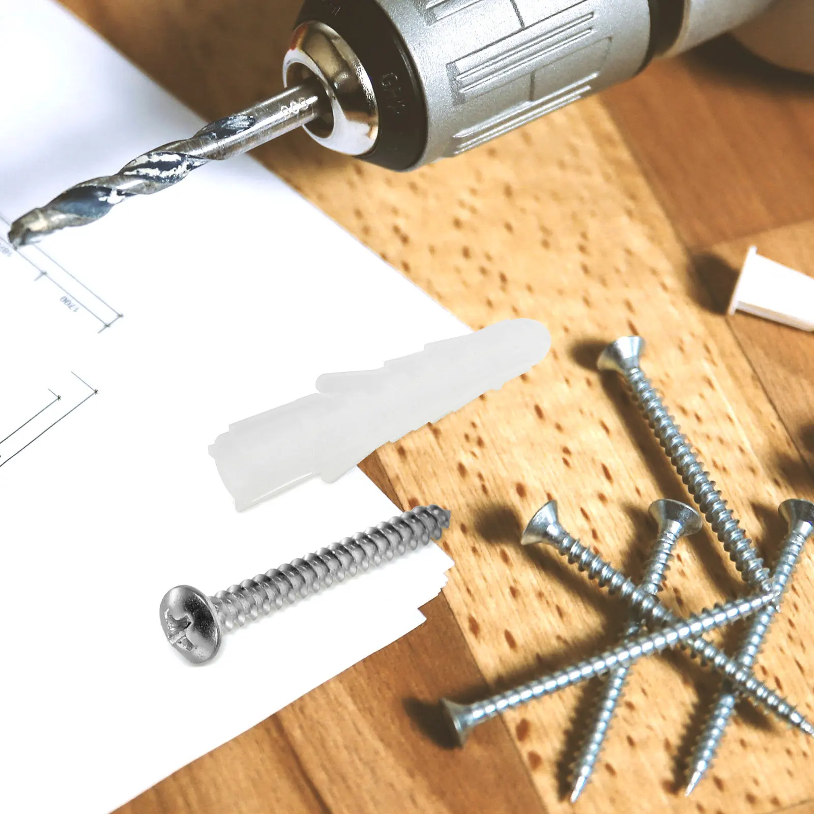 1Set Square Expansion Tubes and Screws Kit Easy Installation Prevent Loosening Anchors for Drywall Concrete Wall Fixation Heavy