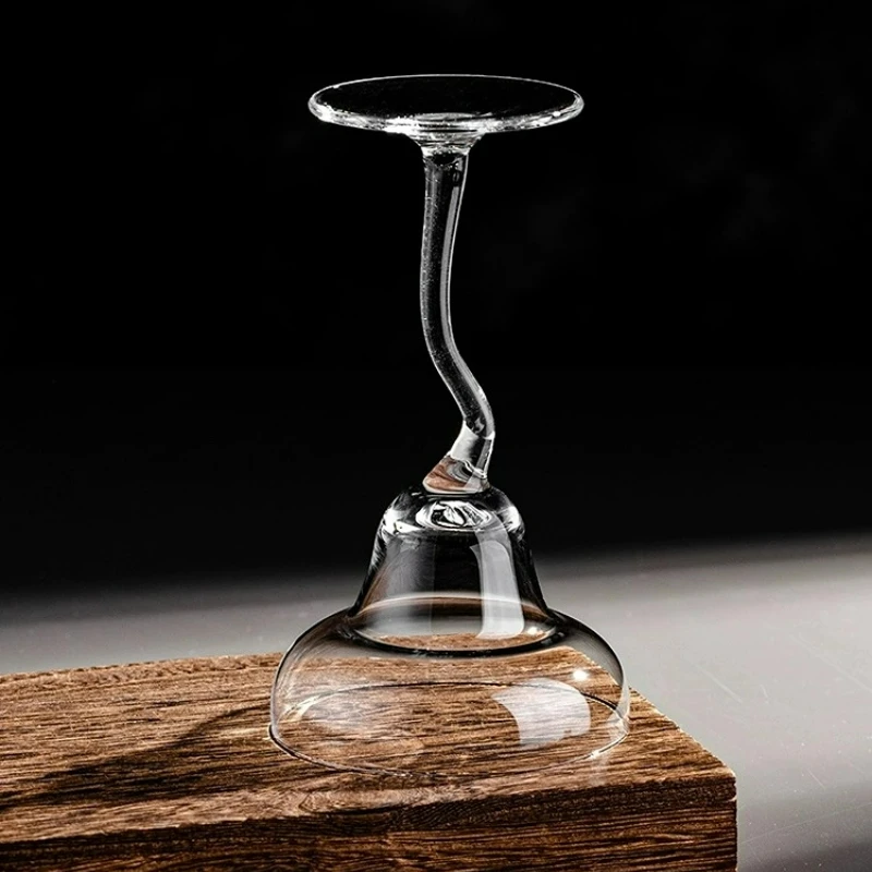 1/2/4Pcs Japanese Style Glass Goblet Creative Cocktail Glasses Cups Curved Champagne Margarita Glasses Transparent Martini Glass