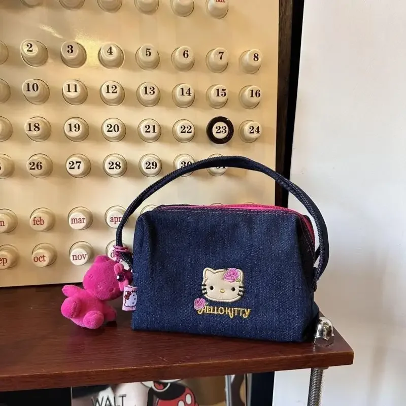 كارتون مرحبا كيتي حقيبة مستحضرات التجميل التطريز لطيف أنيمي الشكل Kawaii كاوبوي حقيبة يد اثنين من الأغراض لطيف هدية عيد ميلاد