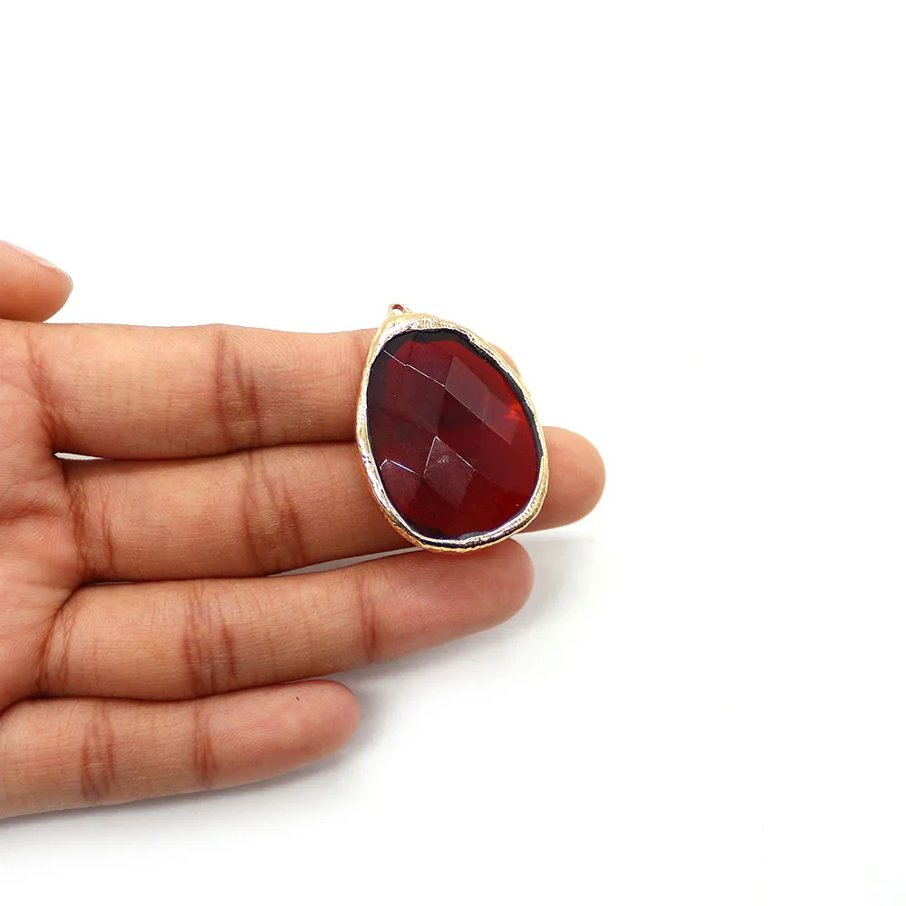 التجزئة غير النظامية النحاس مرصع الأوجه الحجر الطبيعي قلادة مجوهرات اكسسوارات 1 قطعة لصنع المجوهرات قلادة فريدة DIY بها بنفسك