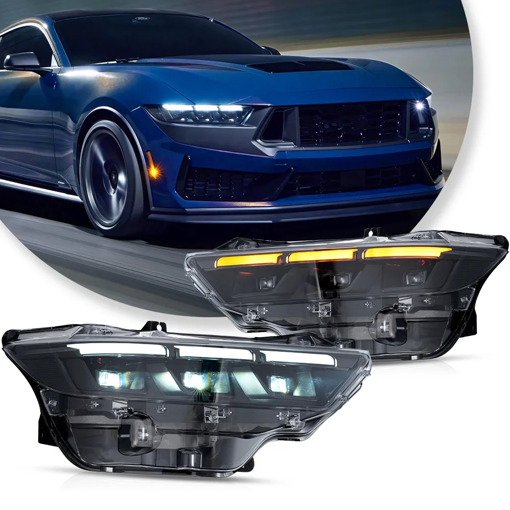 Vland 23-26 Mustang S650 Headlights Full LED With Start-up Animation