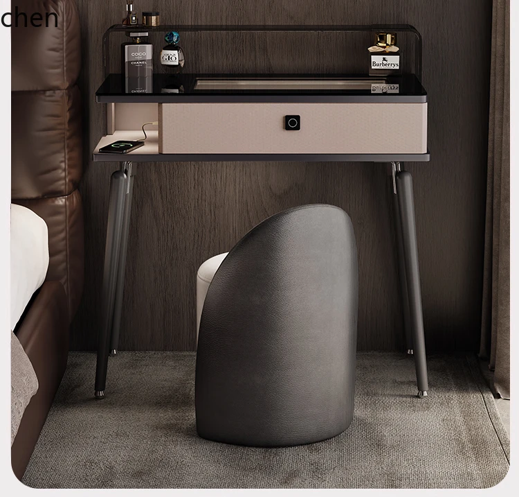 HT smart dresser fingerprint lock makeup table small apartment bedroom makeup table rechargeable jewelry cabinet