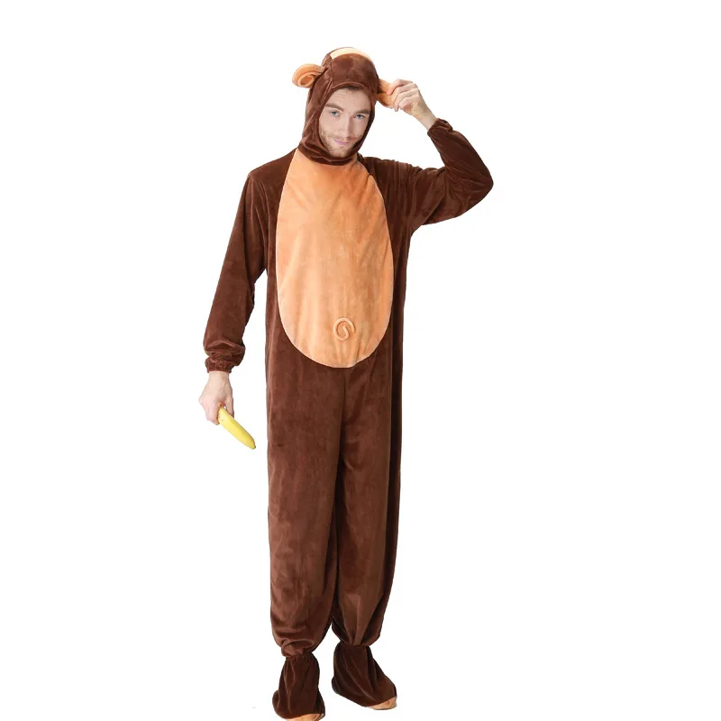 Disfraz de Halloween para hombre y adulto, mono de Animal, traje de actuación, ropa de Carnaval