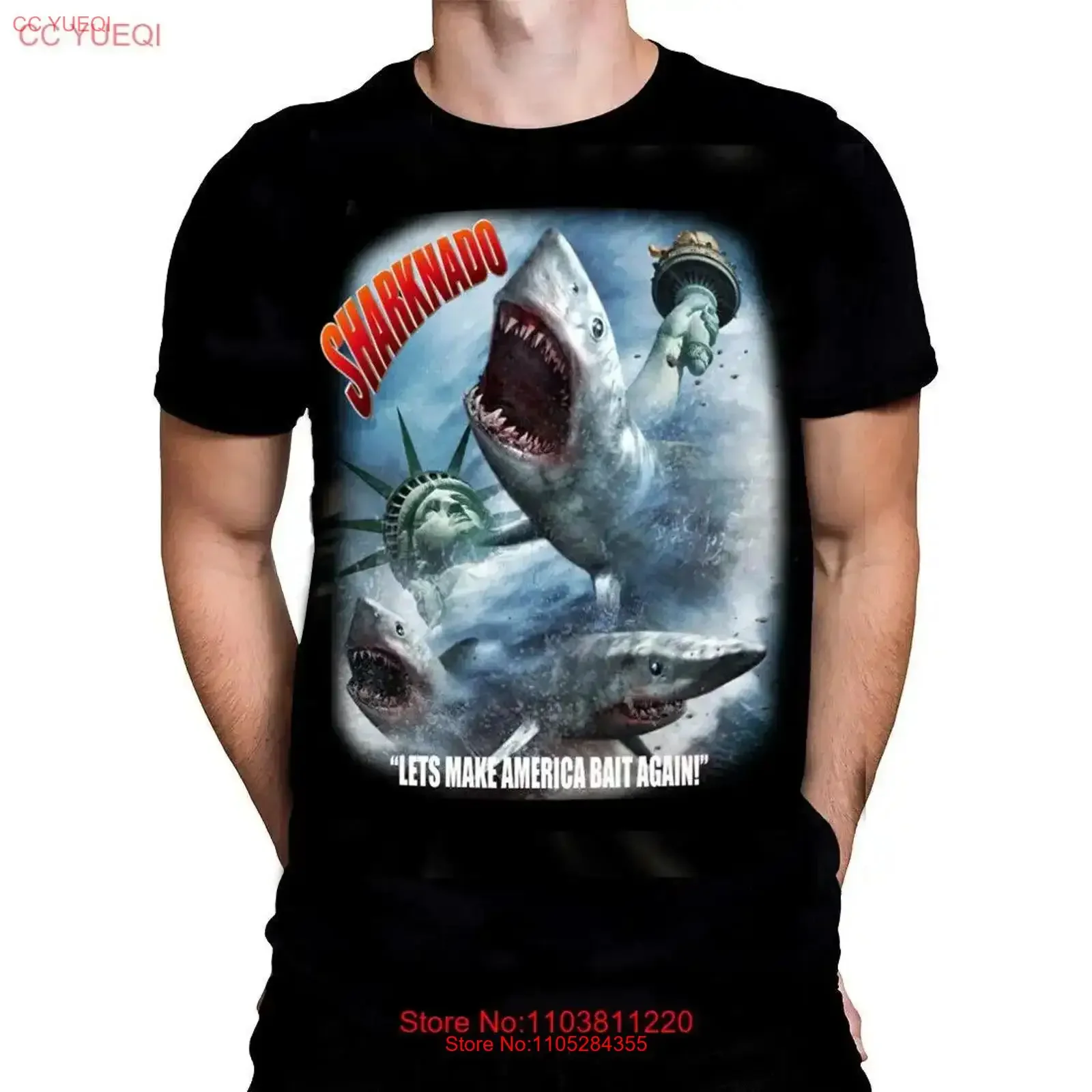 SHARKNADO T Shirt Sizes S 5XL B Movie Sharks Horror Disaster Sc Fi vintage Washed Top For Everyday Wear Versatile Breathable