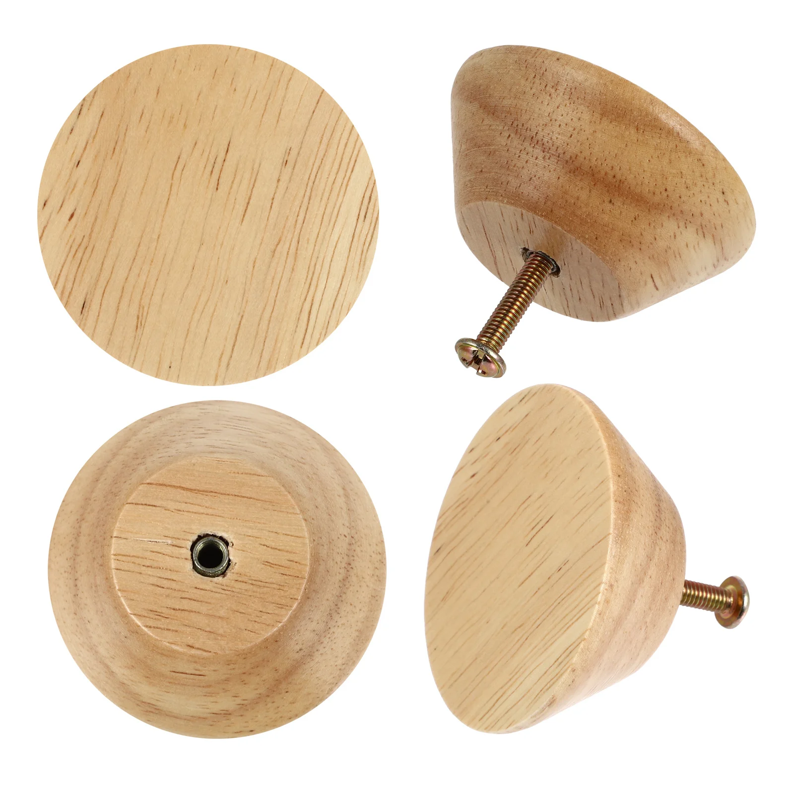 

4Pcs Wood Cabinet Handles Durable Drawer Pulls Simple Knobs for Kitchen Furniture Doors Dressers Drawers Drawer Pulls