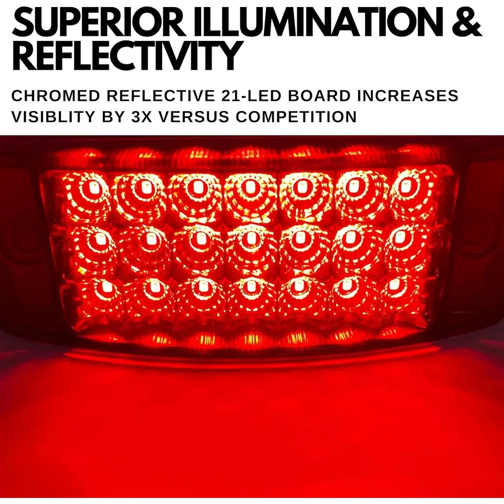 数量10個 赤色 6インチ 21LED サイドマーカー クリアランスライト 長方形 12V トラック トレーラー キャンピングカー ボート マリン 6x2 長方形 表面実装 [S]