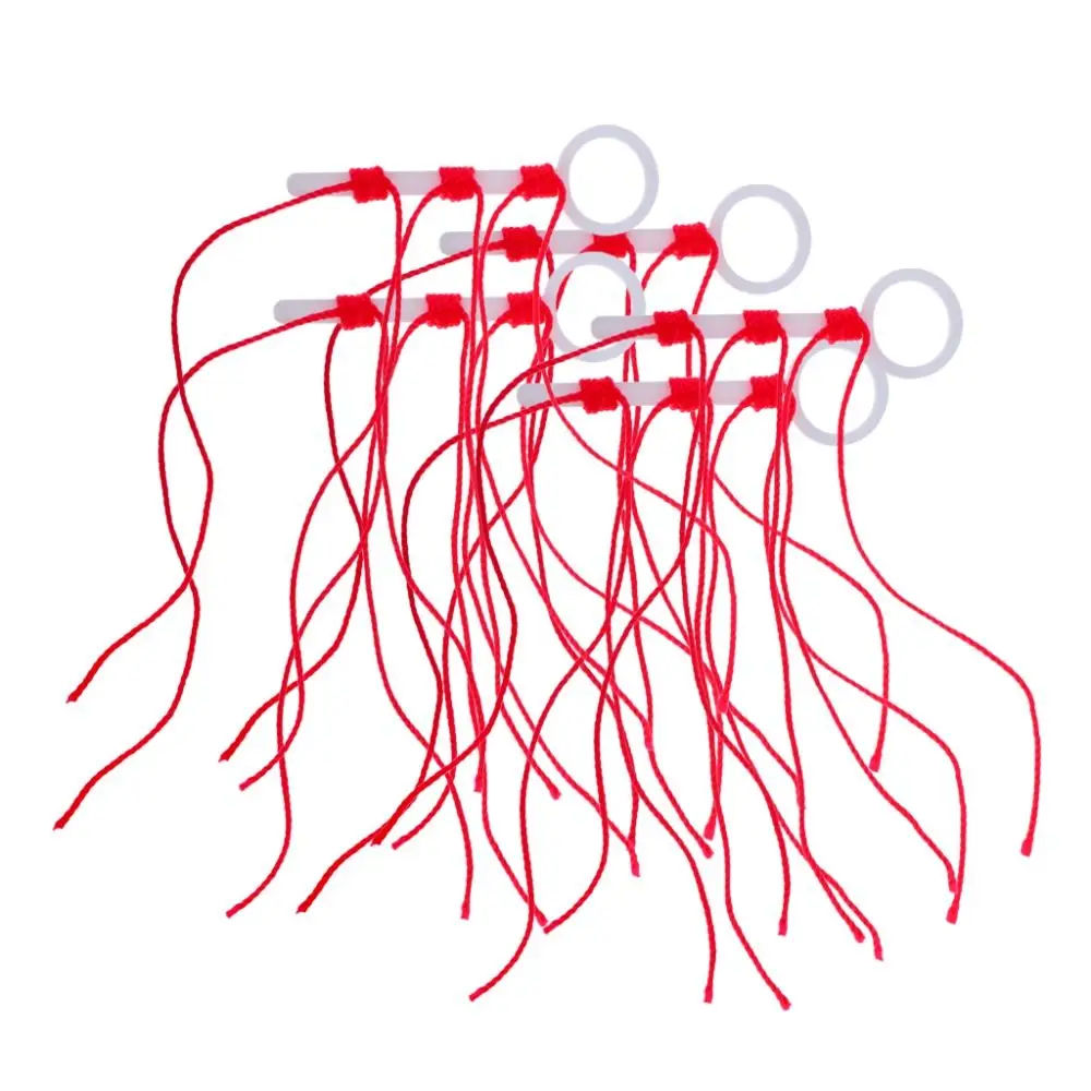 50 قطعة خيط القطن بوبر لوبر وقف عقدة الحبل سلسلة أدوات الصيد خيط القطن عقدة برتقالي/أحمر/أصفر البلاستيك روك الصيد