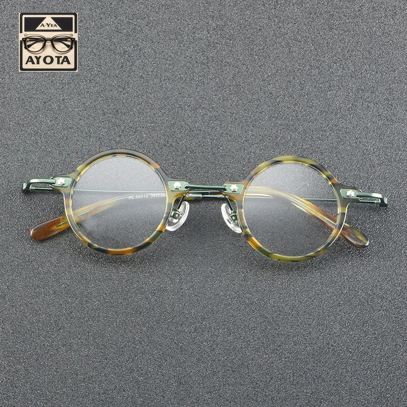 

Винтажная оправа для очков ручной работы, мужские дизайнерские брендовые индивидуальные маленькие оправы, круглые очки для чтения по рецепту для женщин
