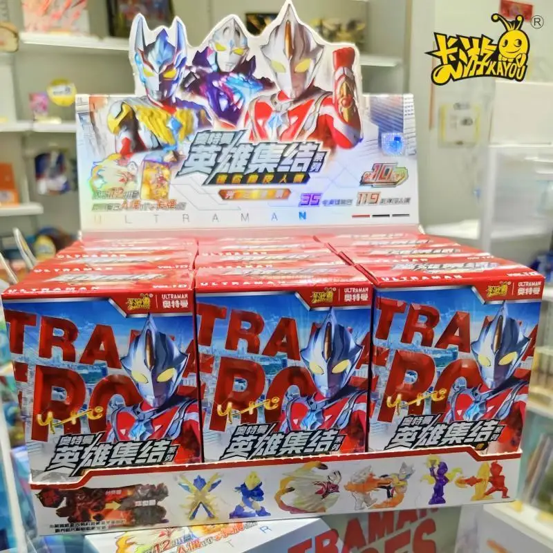 В наличии, оригинальная резиновая кукла KAYOU Ultraman Hero в сборе, 10-я слепая коробка, поколение Ultraman Zero Mebius, игрушка для мальчиков, праздничные подарки