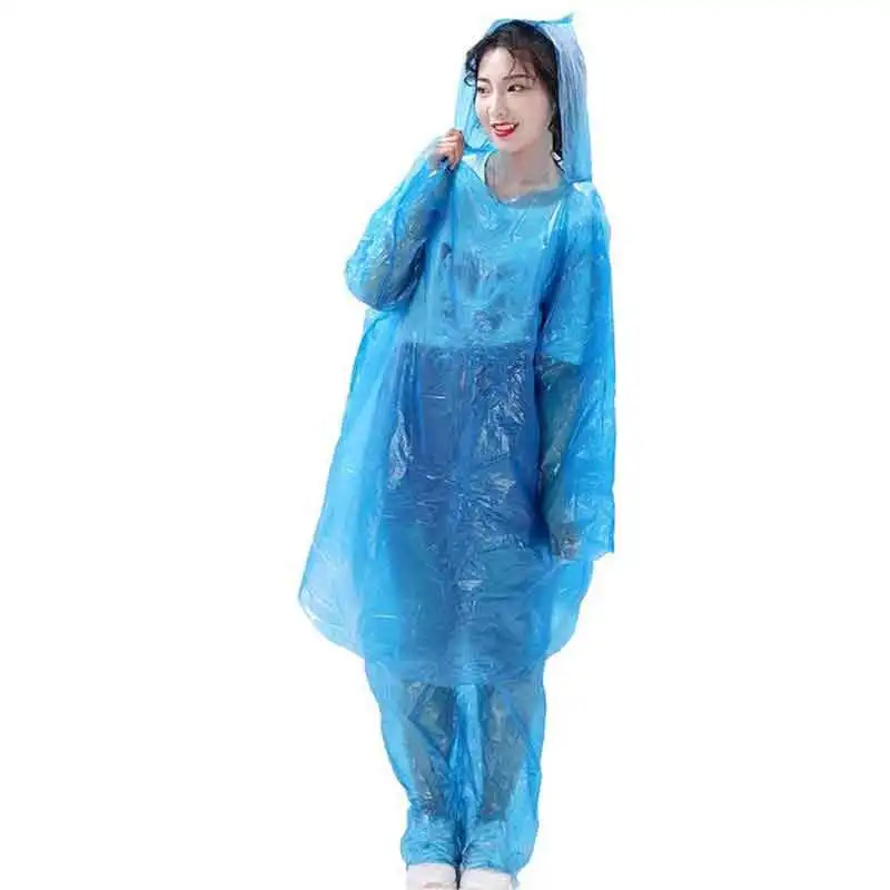 Disposable Raincoat Adult Emergency Waterproof Hood Poncho Travel Hiking Camping Rain Coat Unisex Rainwear Camping Rain Coat