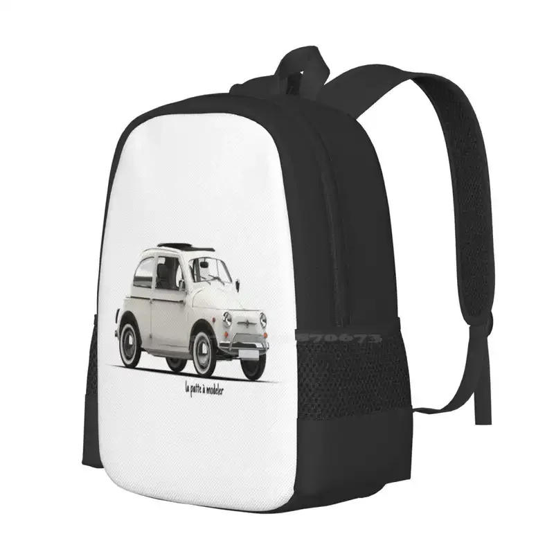 Fiat 500 Hot Sale School Bag Backpack Fashion Bags Fiat 500 Because Vintage 3D Nuova 500 Automobile Fiat500 Self Carro