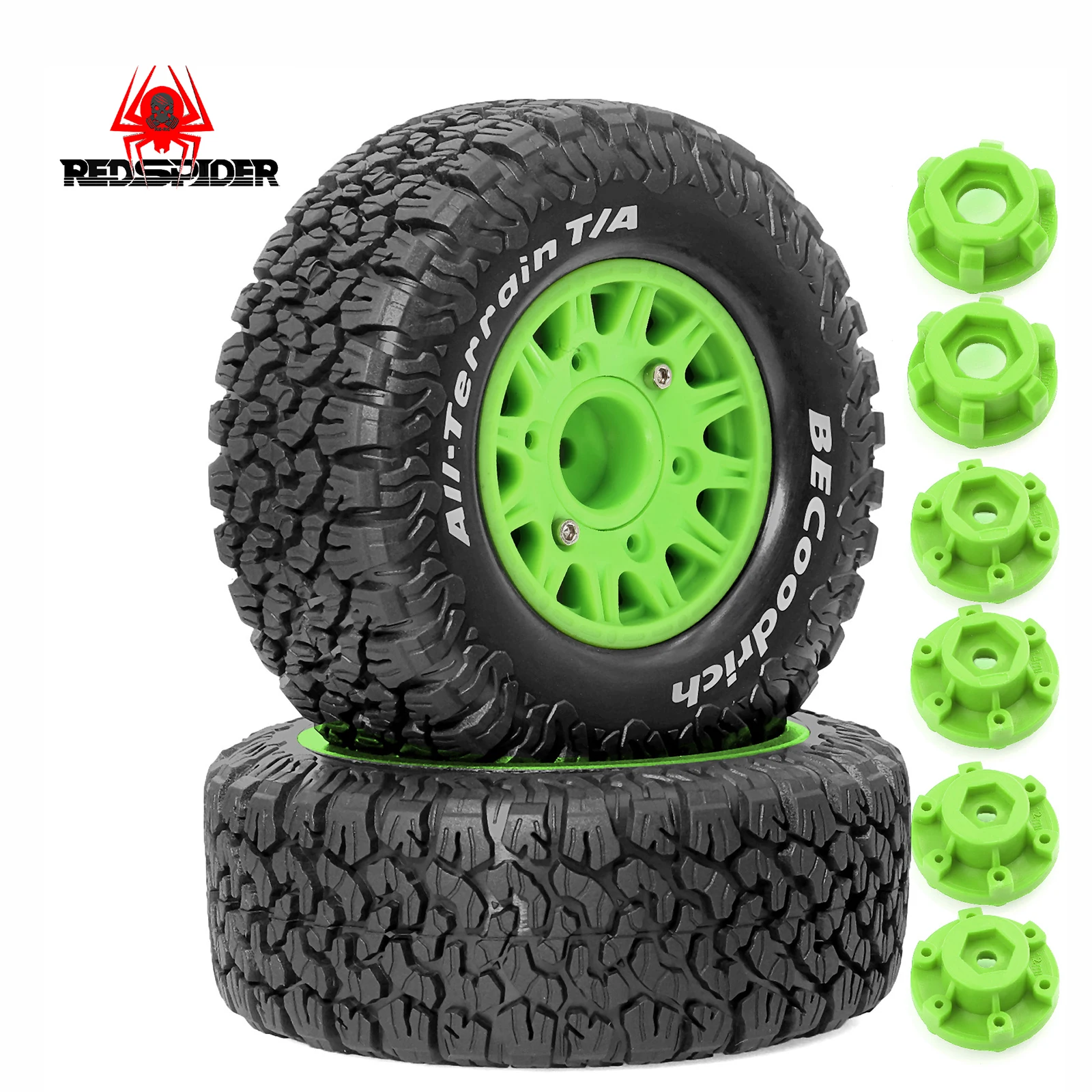 RED SPIDER 4PCS 1:10 Short Course Truck Tires Rubber Tyre 12mm Hex for 1/10 RC Car Traxxas Slash Arrma Senton HuanQi 727 Vkar 10