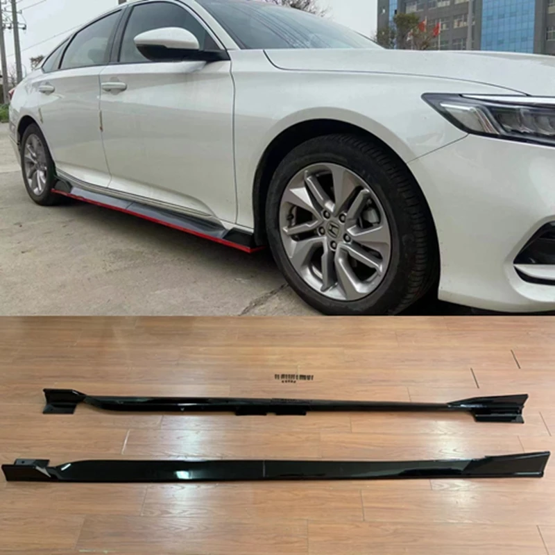 

High quality 2Pcs/1Set ABS black Carbon Fiber Side Skirts Protector Fits For Honda Accord 2018 2019 2020 2021