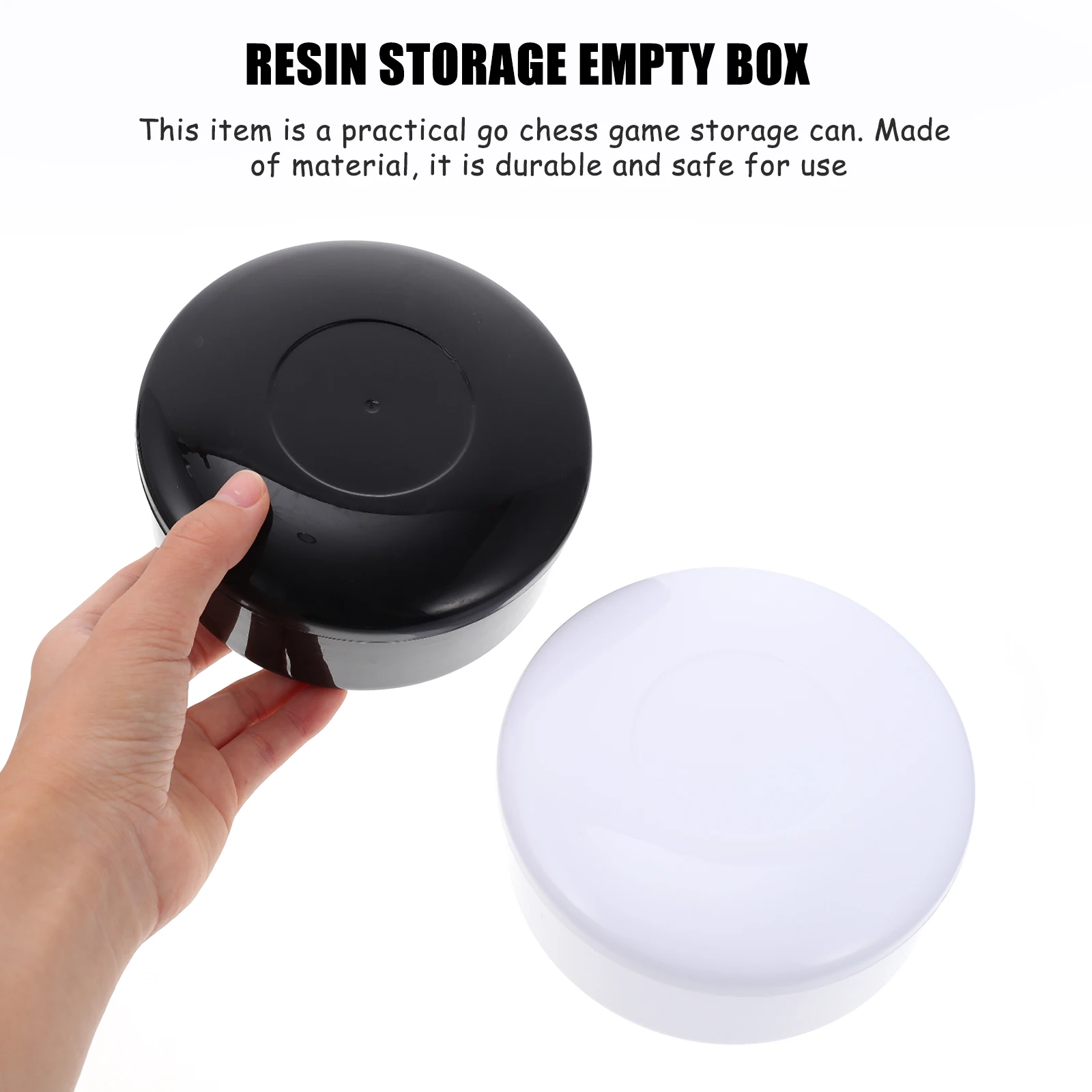 

4pcs Lidded Box Simple Plastic Pieces Storage Can Black White Color Dustproof Chess Stones Holder Compact Lightweight