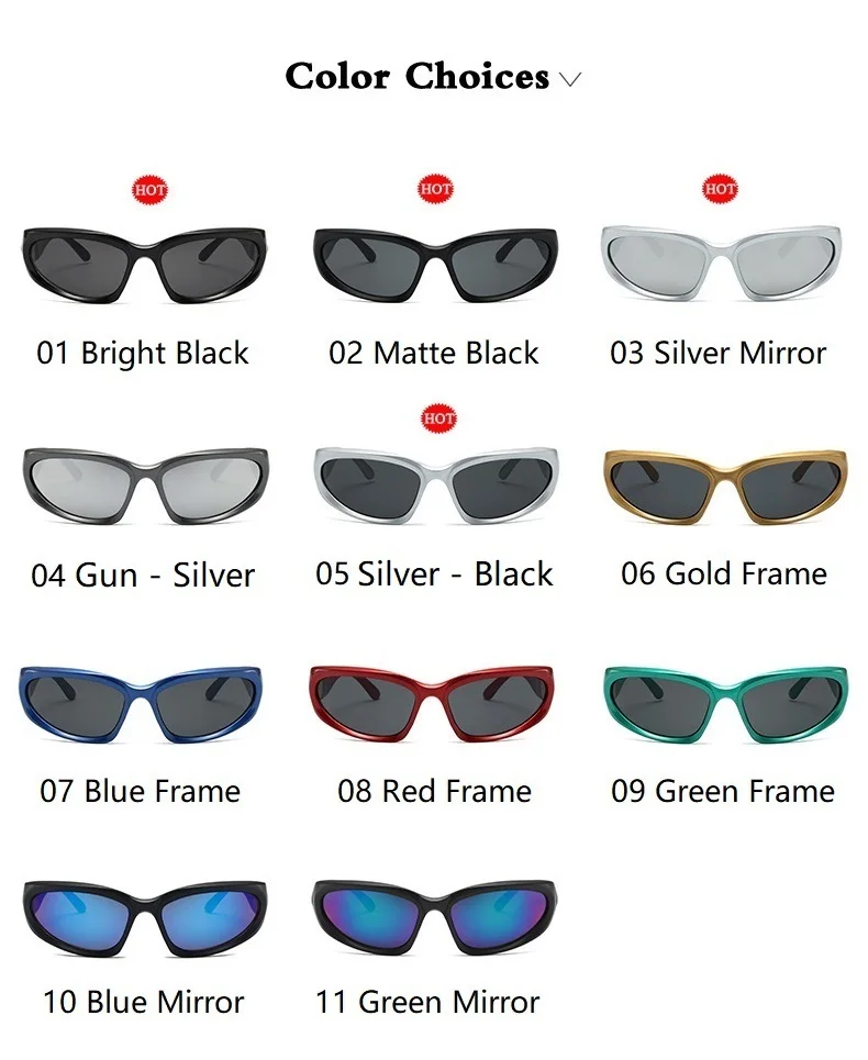 Y2k neue Punk Sport Sonnenbrille für Männer Frauen Luxusmarke Designer Sonnenbrille Herrenmode Vintage Sonnenbrillen UV400 Brille Brillen – Detail 23