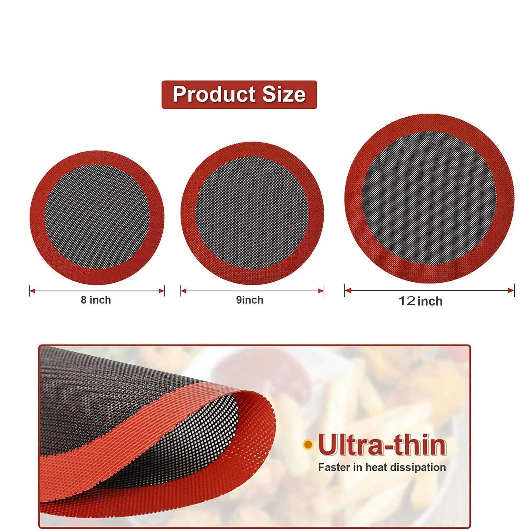 8-inch luchtfriteusevoeringen Multifunctionele luchtfriteusevoeringen Luchtfriteusevoering Ronde herbruikbare antiaanbaklaag Luchtfriteusemandmat