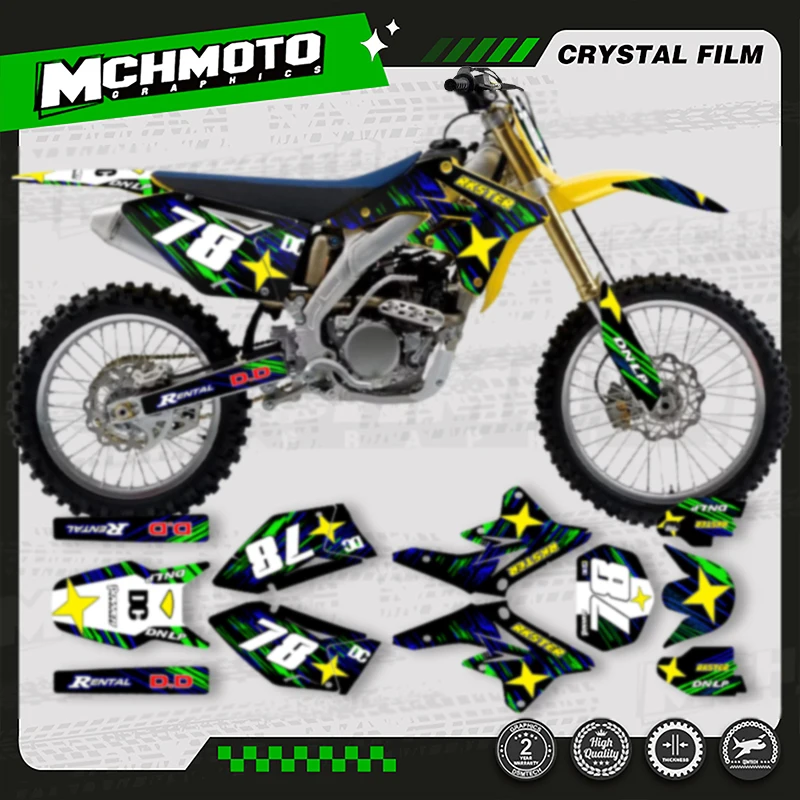 

MCHMFG MOTO Custom Team мотоциклетная графика фоновая наклейка комплект наклеек для SUZUKI RMZ 250 2007 2008 2009 001