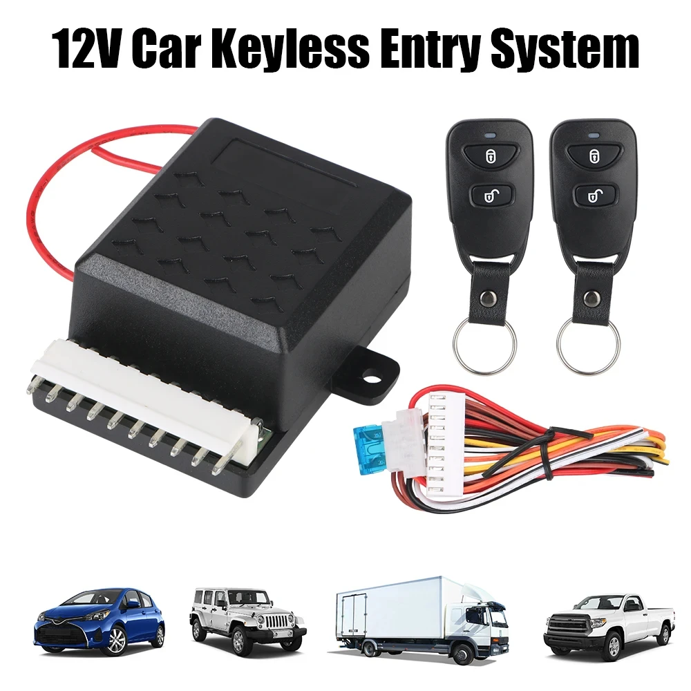 12V universal car keyless entry central locking remote control, wire cutting car rearview mirror folding mirror controller