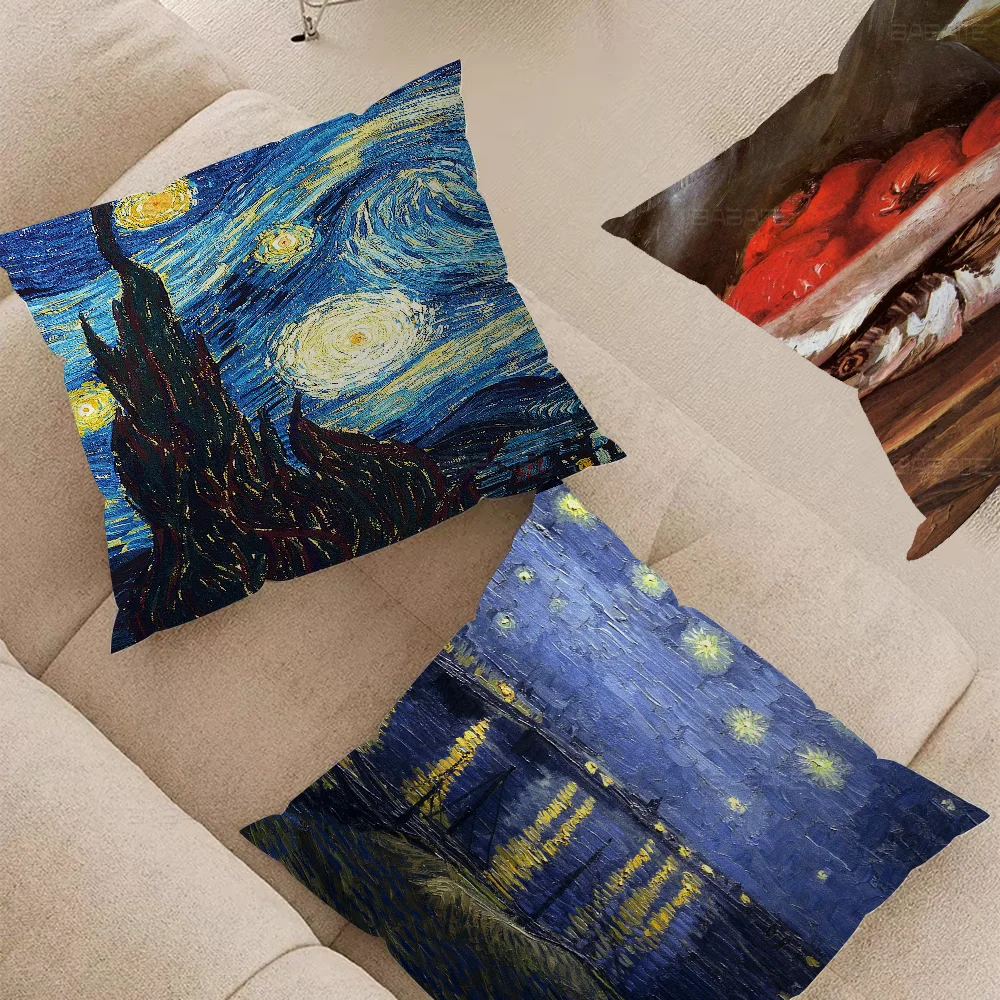 Van Gogh Pillow Cover Design Cushion Cover Decor Holiday Decorati