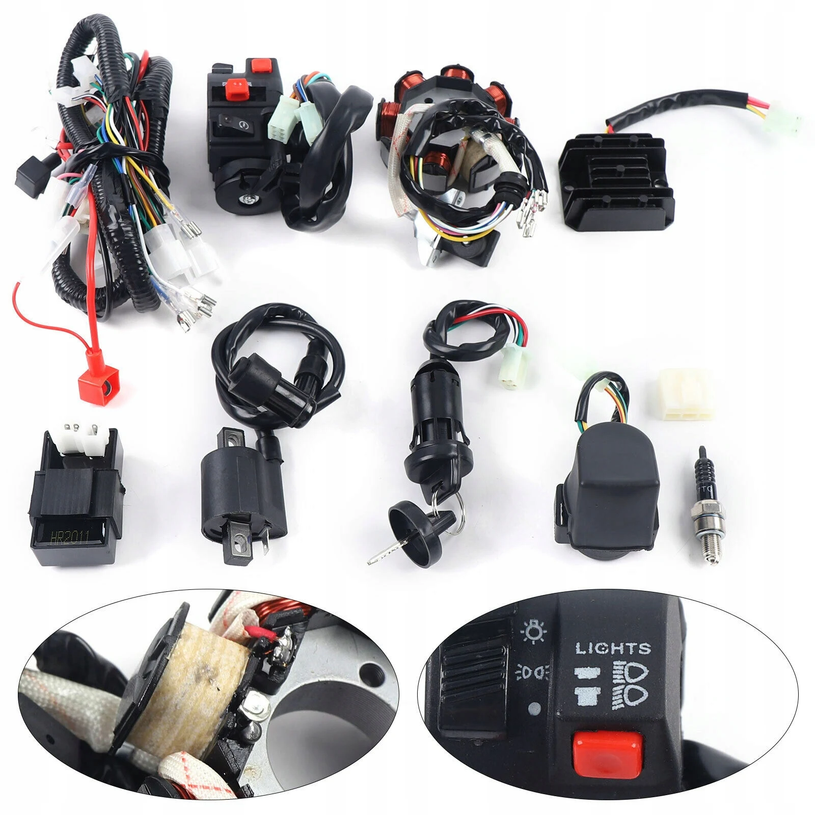 Complete Electric Wiring Harness Rectifier Set CDI for 150-250 300cc ATV QUAD