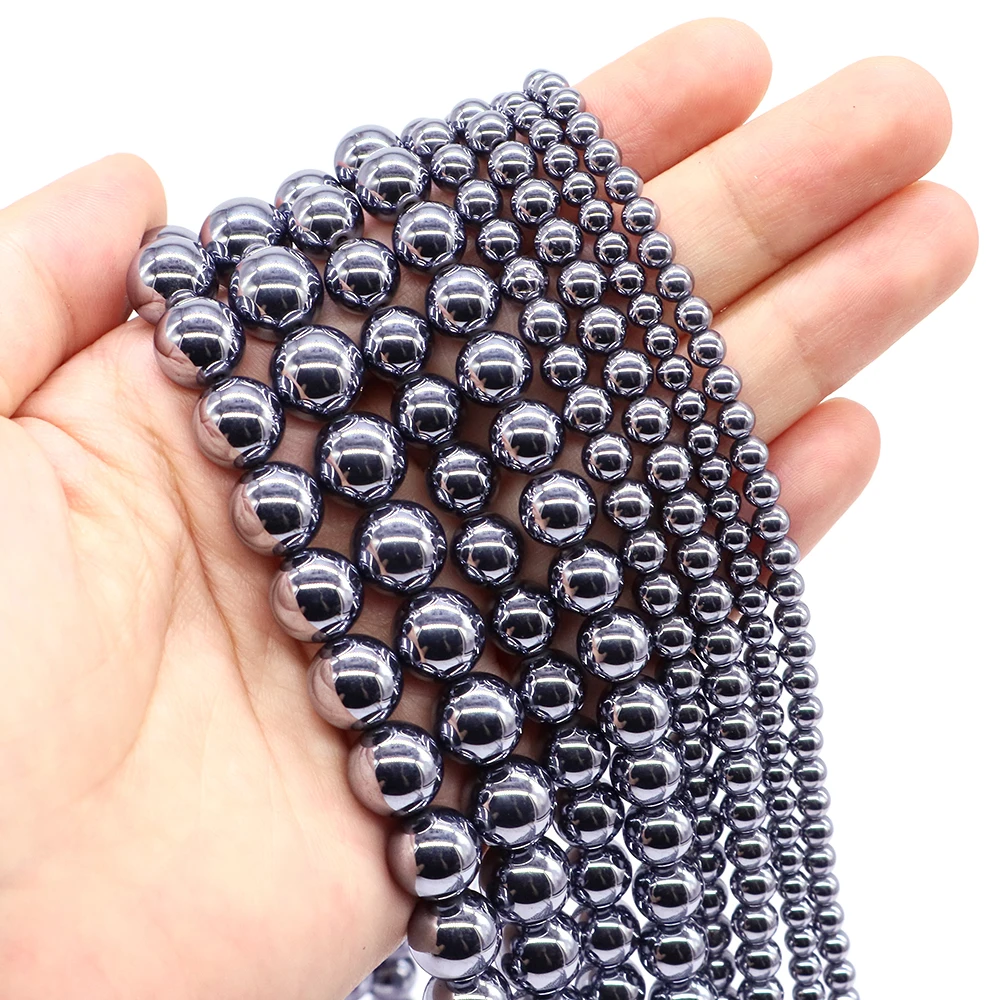 Natürliche Tera hertz Energie glatte lose Perle für Schmuck machen Armband Halskette Männer Frauen Gesundheit Geschenk DIY Zubehör 4 6 8 10mm