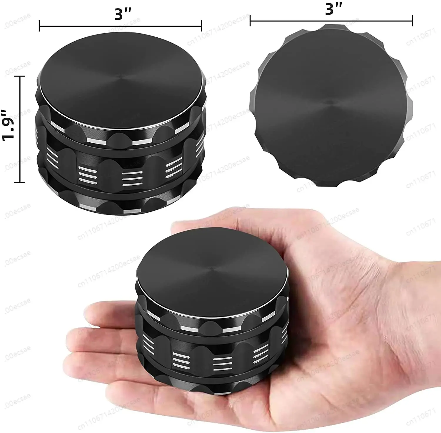 75mm Aluminum Herb & Spice Grinder, Heavy Duty  for Dry Herbs & Spices