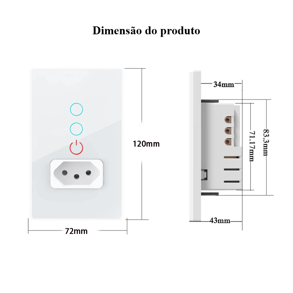 Wifi Smart Tuya Brazil Paralela Light Switch Wall Socket Brazilian Plug Brasil Outlet Glass Panel Intelligent Alexa Google Home