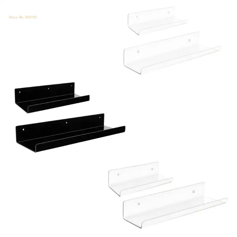 

4Pcs Floating Wall Shelf Set for Organizing Books and Albums Wall Mounted Pictures Presentation Rack Bathroom Dropship