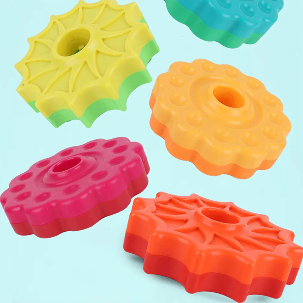 Gears Stacking Rings Toy Eco-Friendly Brain Development Toys Safe Spining Tower Building Blocks for Kids Holiday Toys
