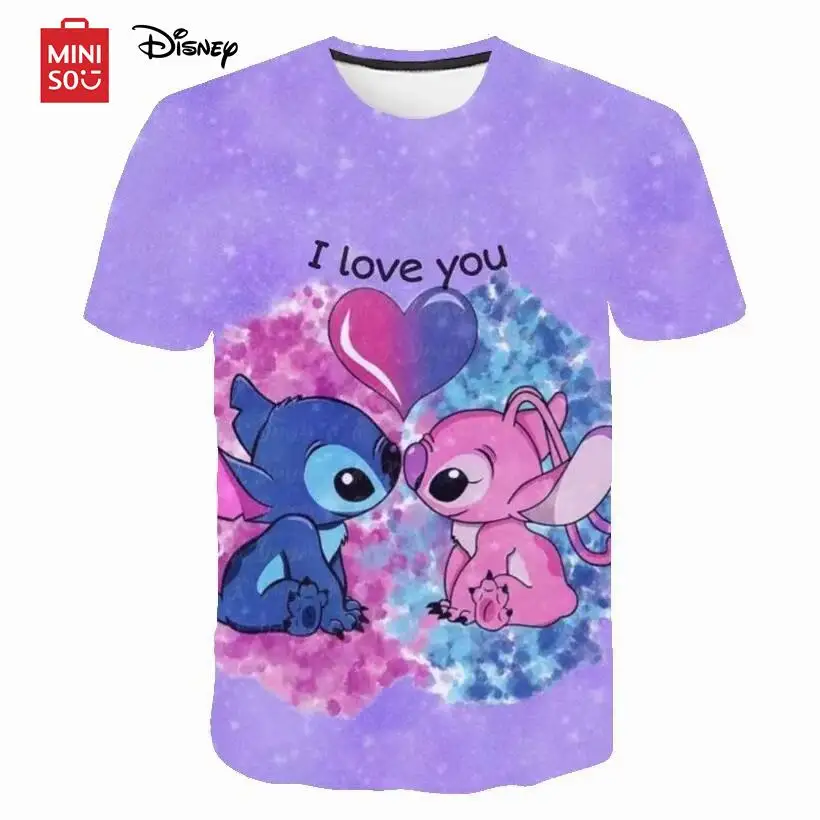 New Children Boys Girls Stitch T Shirts Summer Short Sleeve Kids Stich Tops Tees Cartoon Casual Kids Clothes Boys Disney Stitch