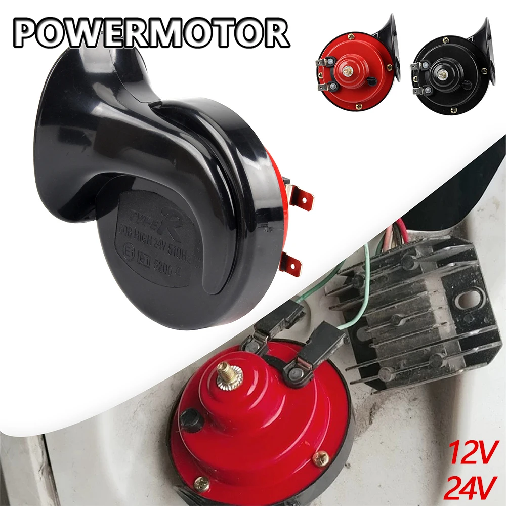 Bocina de aire de caracol para motocicleta, bocina de aire de 12V, 24V, 60B, bocina de caracol automática, bocina fuerte para motocicleta, coche, camión, SUV, accesorios para barcos